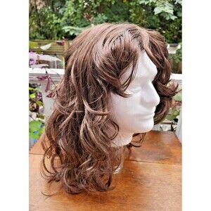 Smiffys Brown Curly Costume Wig 80s 90s Wild Child Boogie Babe Retro Rocker Shag